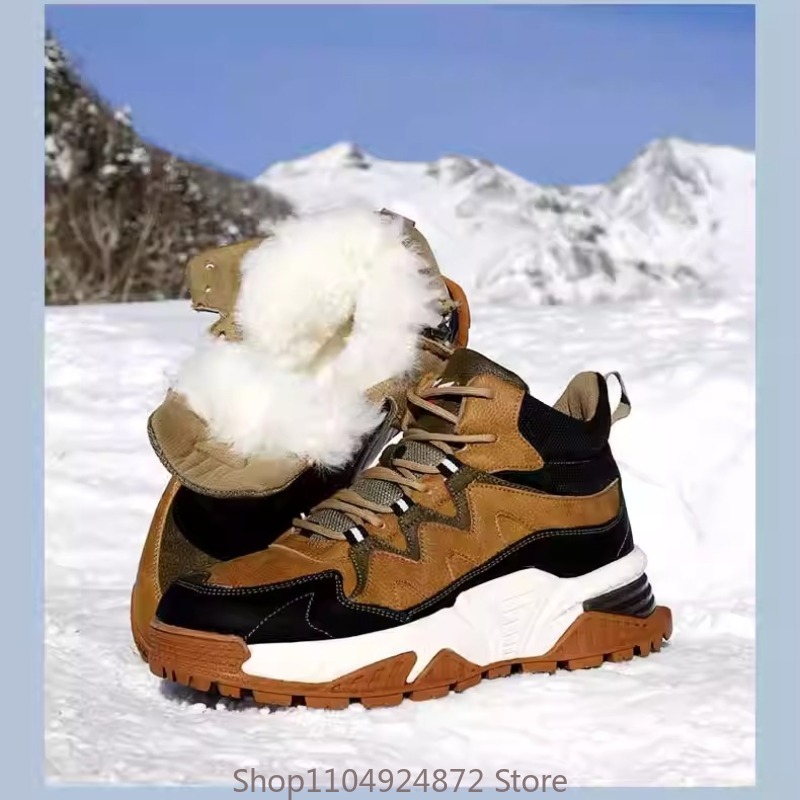 Men'S Shoes Dockers - Inverno quente lã algodão sapatos botas