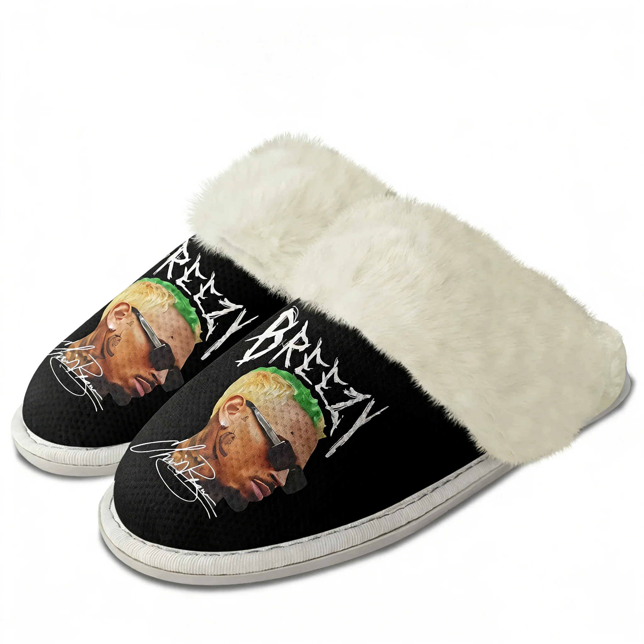 Men Shoes Winter - Pantufas de Pelúcia Chris Brown: Sapatos