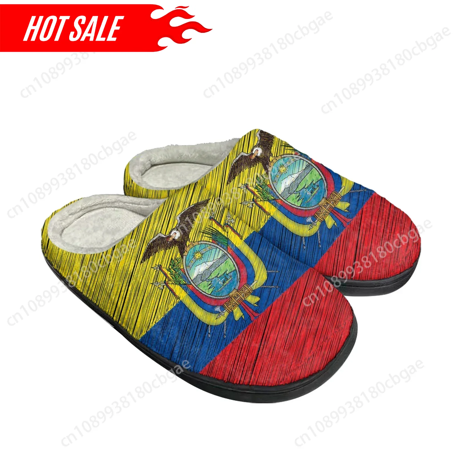 Men Shoes Winter - Quente ecuador bandeira casa algodão chinelos
