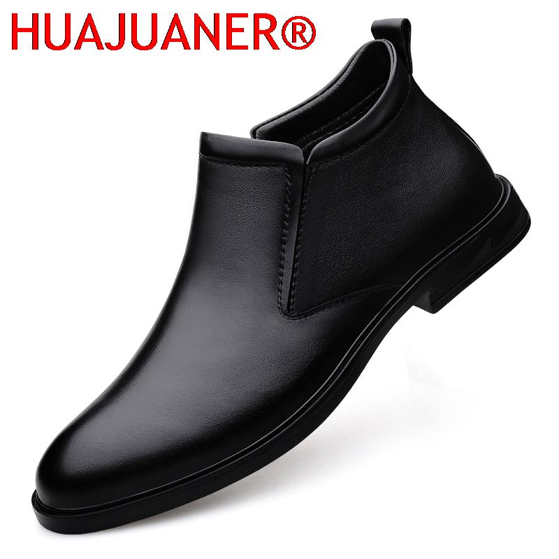 Men Shoes Formal - Chelsea botas pretas masculinas curtas de