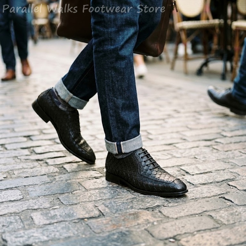 Men Shoes Formal - Sapatos Oxford Masculinos de Couro com