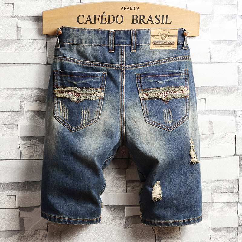 Shorts de Denim Rasgado Estilo - Men'S Shoes For Jeans avaliação e preço