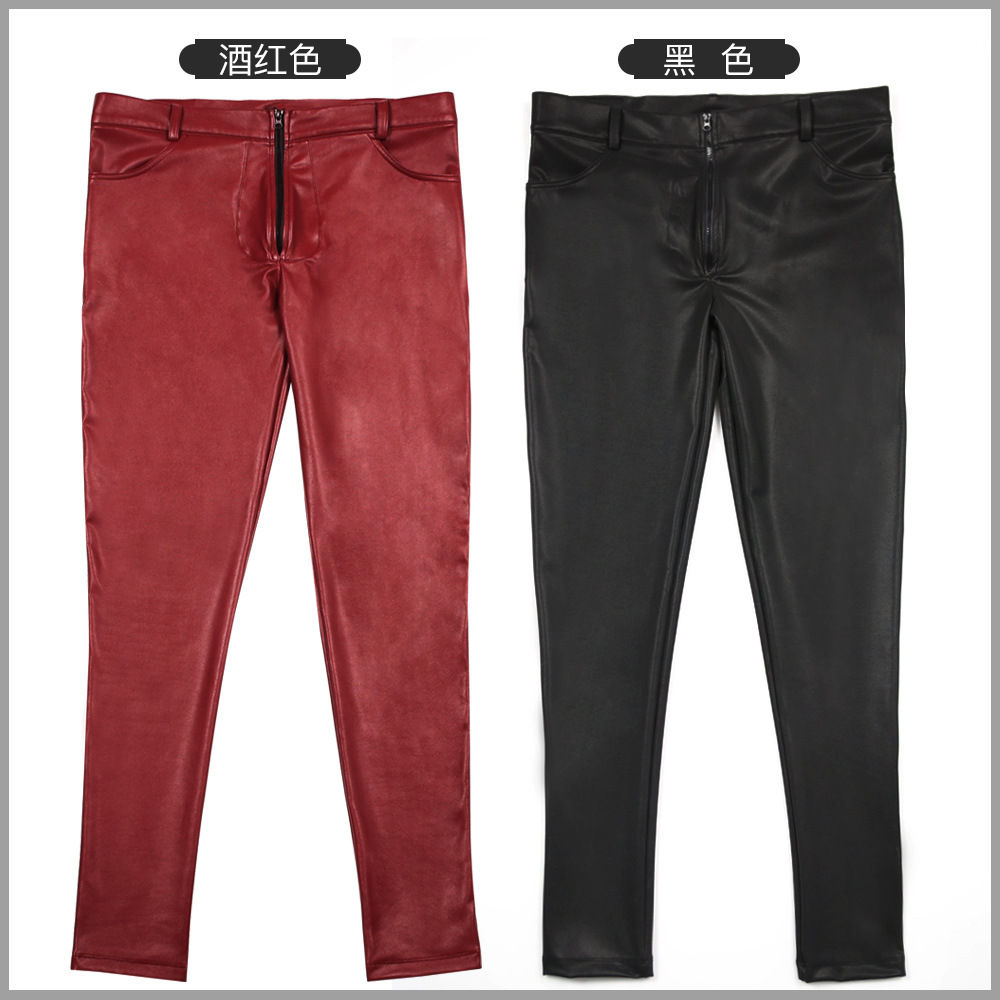 Calça jeans skinny de couro pu - Men'S Shoes For Jeans avaliação e preço