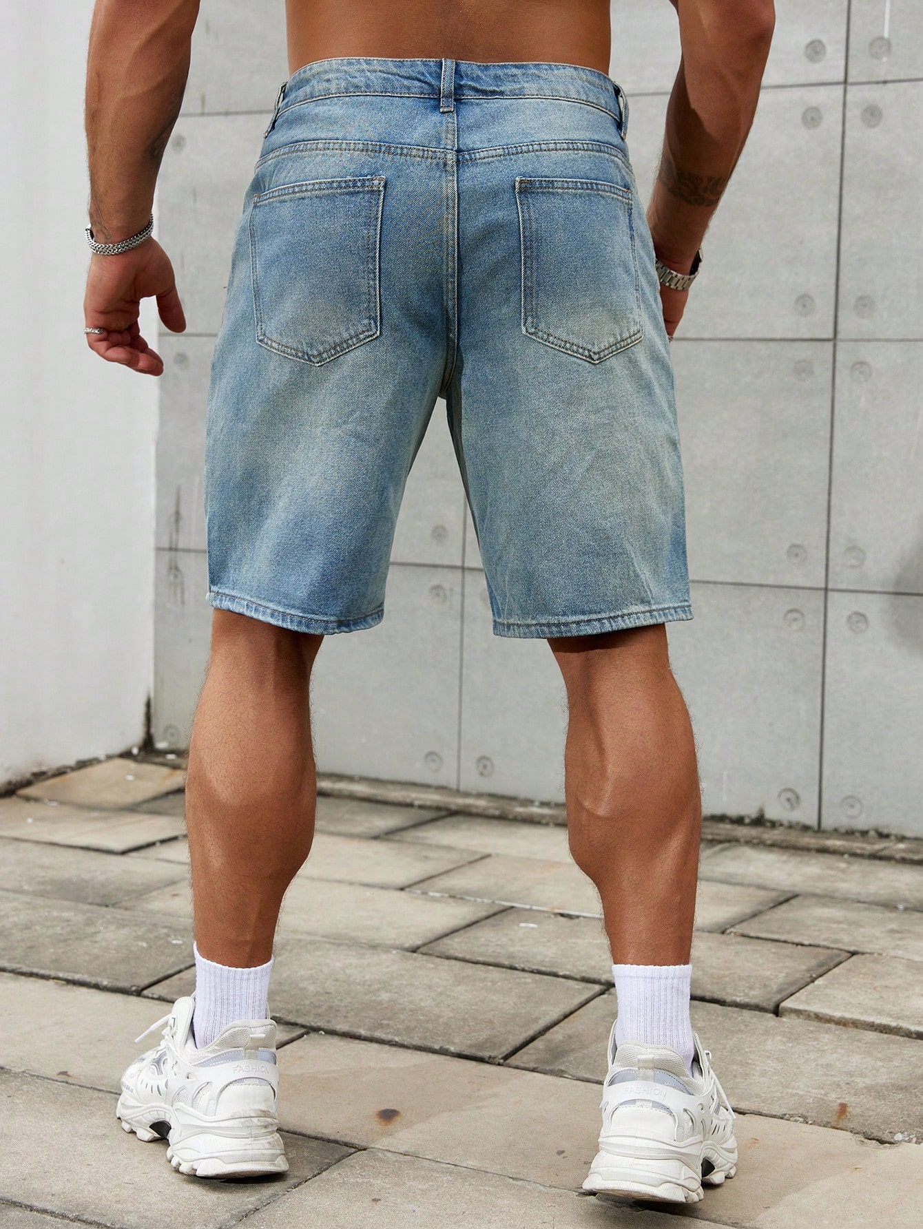 Jeans curto de algodão rasgado - Men'S Shoes For Jeans avaliação e preço
